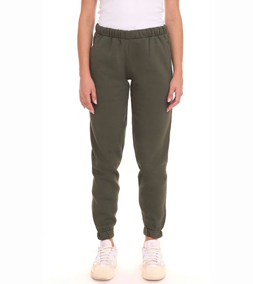 sealia Kayla Damen Jogginghose modische Sweat-Hose mit Eingrifftaschen Khaki