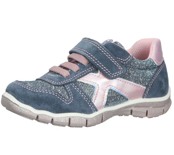 Bama zapatillas deportivas para niña con plantilla extraíble y revestimiento de piel auténtica amortiguador 1095810 azul/purpurina