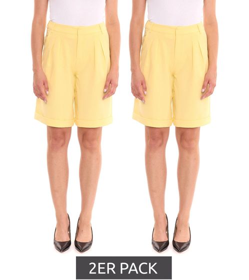 Pack of 2 AjC women's suit shorts, elegant shorts in a value pack, fashion Bermuda wide leg 49801848 yellow