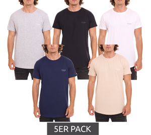 5er Pack DJOGZ LOUNGEWEAR Herren Basic-Shirt Baumwoll-Shirt im Sparpack T-Shirt 2202501 Schwarz, Weiß, Beige, Blau oder Grau