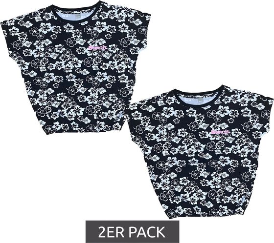 2-pack Bench. Girls' cotton shirt, short-sleeved shirt with floral print 23232944 black