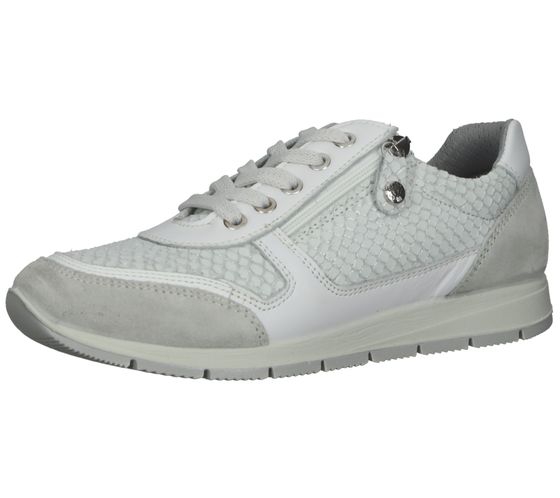 bama sneakers da donna scarpa per il tempo libero in vera pelle made in Italy con plantare estraibile 1095313 grigio chiaro