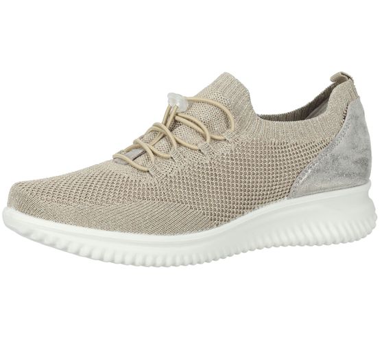 bama Damen Sneaker mit Shock Absorber und herausnehmbarer Einlegesohle Made in Italy 1095308 Beige/Gold