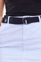 Pack de 2 faldas de mujer DELMAO hasta la rodilla con aspecto de rayas, falda de verano con cinturón 98653165 azul/blanco