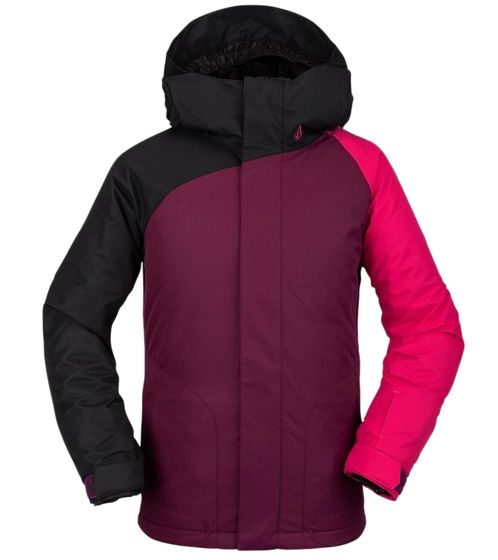 VOLCOM Westerlies Kinder isolierte Snowboard-Jacke Winter-Jacke N0452101 VIB Dunkelviolett/Rosa/Schwarz