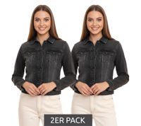 Pack de 2 chaquetas vaqueras de mujer GANG JEANS chaqueta vaquera con aspecto lavado 68113848 gris/negro