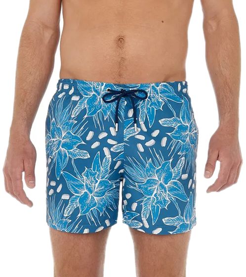 HOM Herren Badeshorts schnell trocknende Bade-Hose mit Kordelzug und Innenslip 13830731 Blau