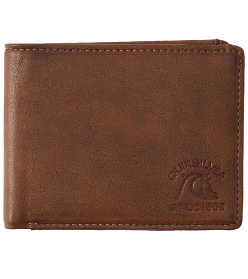 Quiksilver Slim Pickens Men's Vegan Wallet Two-Sided Wallet AQYAA03221 CSD0 Brown