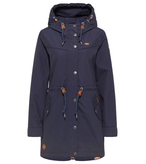 Ragwear Canny women's transitional jacket, water-repellent jacket with hood, vegan outdoor jacket, PETA approved 2231-60006 2028 dark blue