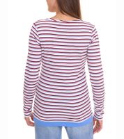 Maglia donna AjC maniche lunghe con pizzo, maglia attillata in cotone 12726709 bianco/blu/rosso