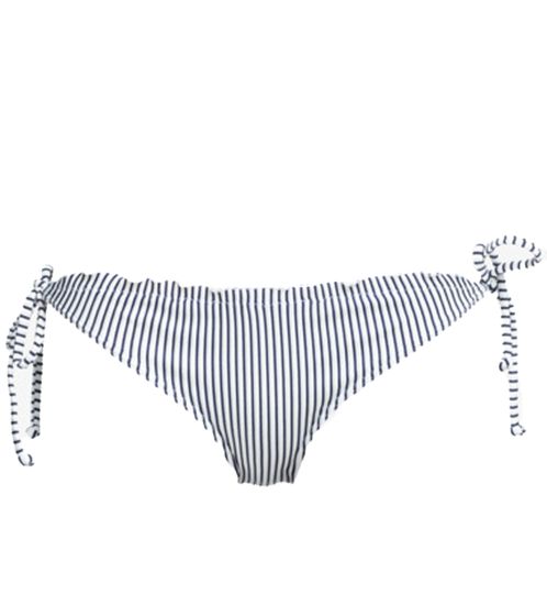 Bañador tipo braguita de bikini a rayas con cordones para mujer ROXY Bico Mind Of Freedom ERJX404143 WBB0 Blanco/Negro