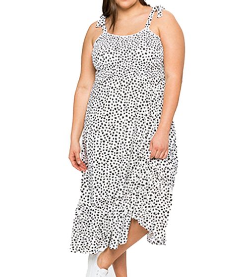 sheego by Joe Brown´s Damen Kleid nachhaltiges Sommer-Kleid Große Größen mit Polka Dots 29143843 Weiß/Schwarz