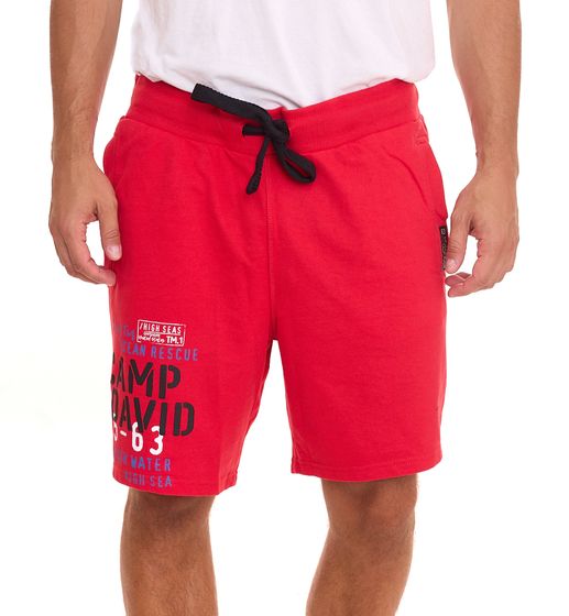 CAMP DAVID men's sweat shorts with cotton content, summer shorts, limited edition by Dieter Bohlen, red