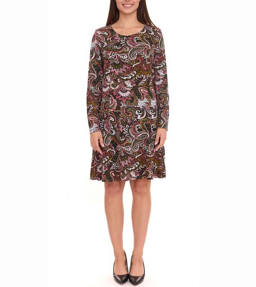 Aniston SELECTED women's mini dress with paisley pattern long-sleeved dress 43006125 green/multi-colored