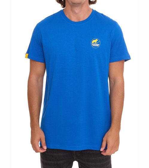 NORTHERN COUNTRY t-shirt pour homme chemise en coton à la mode avec logo imprimé 00009471 bleu/jaune