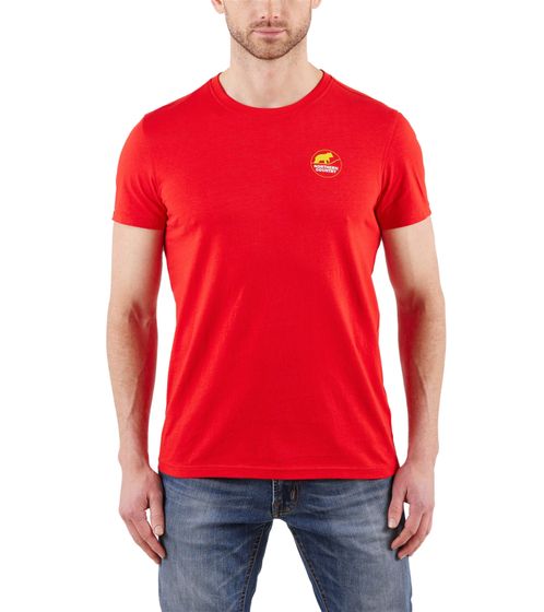 T-shirt da uomo NORTHERN COUNTRY camicia alla moda in cotone con stampa logo 00009471 rosso/giallo