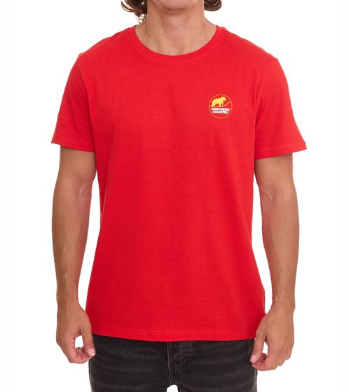 NORTHERN COUNTRY t-shirt pour hommes chemise en coton à la mode avec logo imprimé 00009471 rouge/jaune