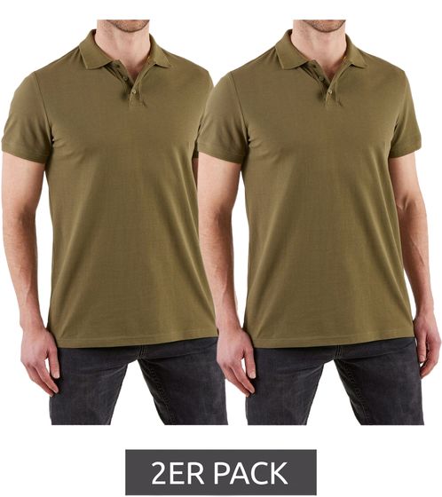 Lot de 2 polos homme NORTHERN COUNTRY avec porte-stylo chemise en coton chemise de travail 00010613 vert olive