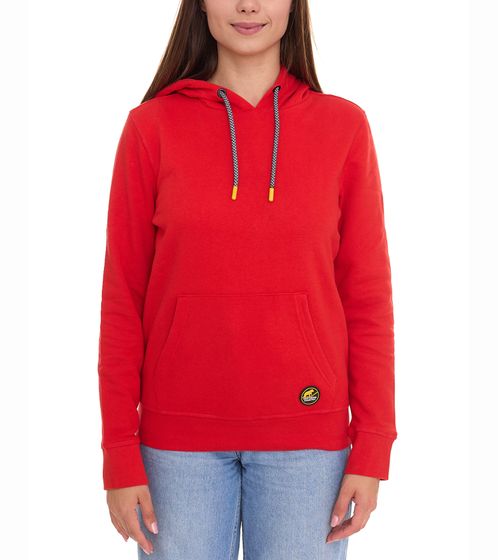 NORTHERN COUNTRY maglia da donna con cappuccio in cotone felpa a maniche lunghe 00009482 rosso