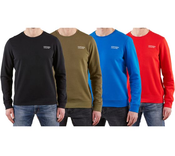 NORTHERN COUNTRY men's sweater with brand print cotton sweater long-sleeved shirt 00009468 in black, blue, green or red