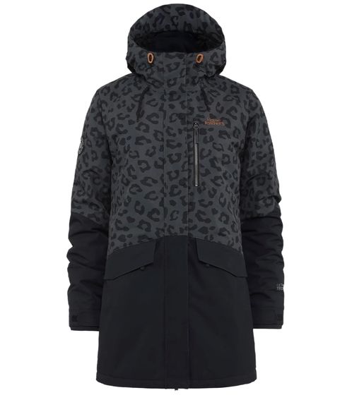 HORSEFEATERS Pola II giacca da snowboard da donna impermeabile con cappuccio OW213B nero/grigio