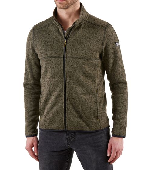 NORTHERN COUNTRY men's sweat jacket with chin guard mottled work jacket with two front pockets 00009467 Khaki