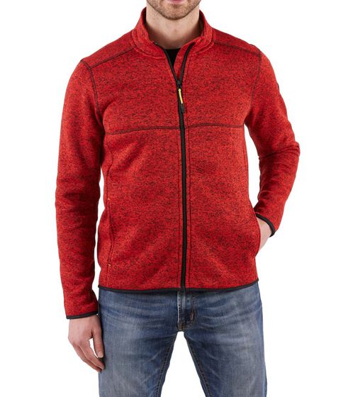 NORTHERN COUNTRY Herren Sweat-Jacke mit Kinnschutz melierte Arbeits-Jacke mit zwei Vordertaschen 00009467 Rot