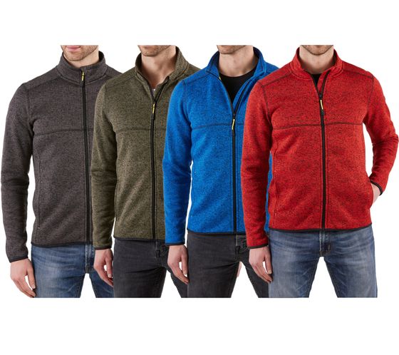 NORTHERN COUNTRY Herren Sweat-Jacke mit Kinnschutz melierte Arbeits-Jacke mit zwei Vordertaschen 00009467 Schwarz, Blau, Grün oder Rot