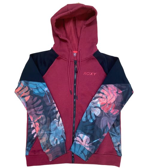 Sudadera de mujer Roxy Clap Your Hands con capucha ajustable, chaqueta de uso diario ERJFT04496 RRR0 rojo vino/negro