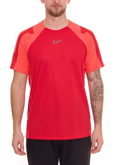 NIKE Dry men's training shirt with Dri-FIT technology Sports shirt with mesh inserts Short-sleeved shirt DH8698-657 Red/Orange