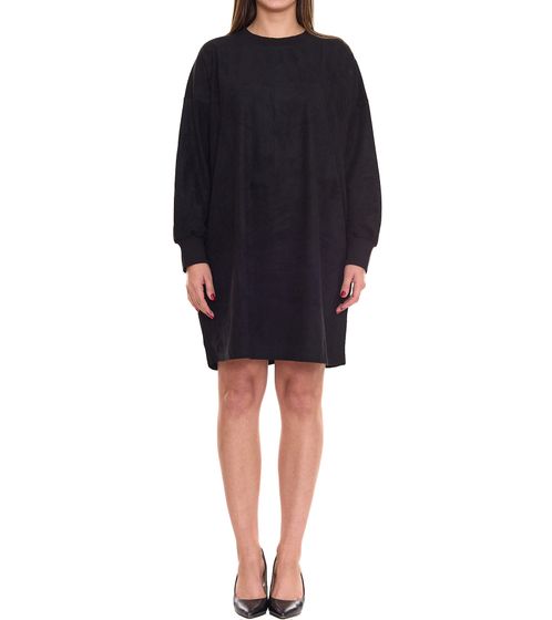 edc by ESPRIT women's mini dress velvet dress with zip long-sleeved dress 129CC1E012 E02 001 black