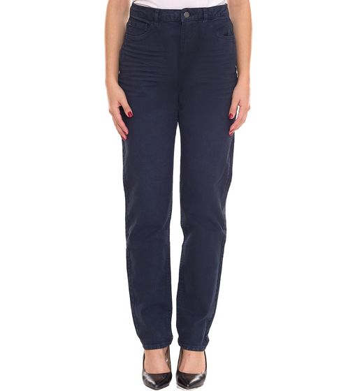 Jeans da donna sostenibili a vita alta ESPRIT realizzati in denim di cotone biologico pantaloni in stile 5 tasche 010EE1B315 400 blu