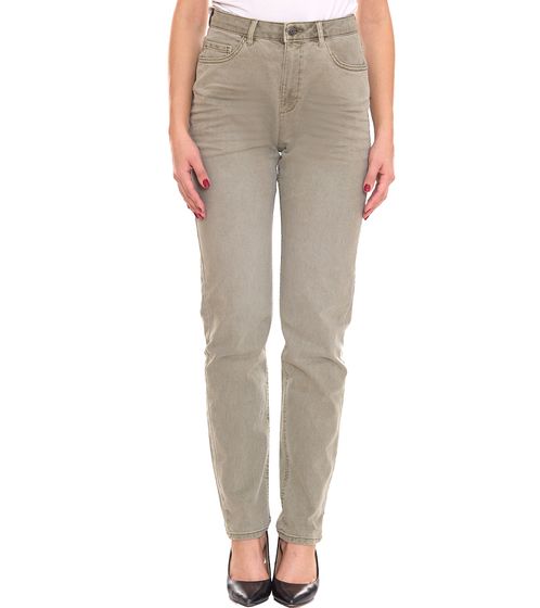 ESPRIT women's tapered jeans 5-pocket denim trousers made of organic cotton 010EE1B315 350 green