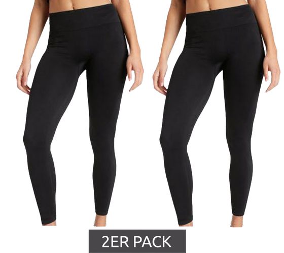 Lot de 2 leggings FAYN SPORTS pantalon 7/8 femme léger effet push-up et large ceinture confort 27189265 noir