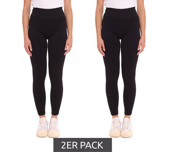 Lot de 2 leggings FAYN SPORTS pantalon 7/8 femme léger effet push-up et large ceinture confort 27189265 noir