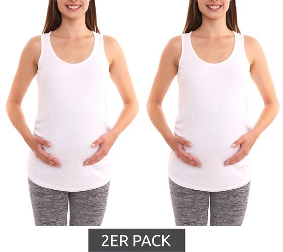 Pack de 2 camisetas de verano para mujer de nueve 9 meses, camiseta sencilla para el embarazo, ropa de maternidad 65642053 blanco