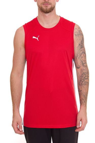 PUMA Basketball Game Jersey Men's Tank Top with Mesh Inserts Sports Shirt 605069 05 Red