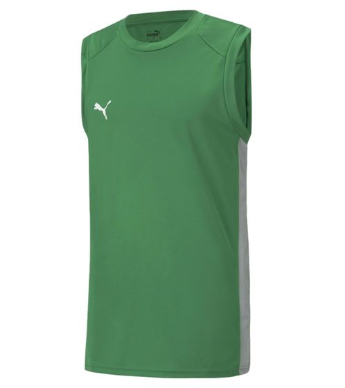 PUMA Basketball Game Jersey Camiseta sin mangas para hombre con inserciones de malla Camiseta deportiva 605069 03 Verde/Gris