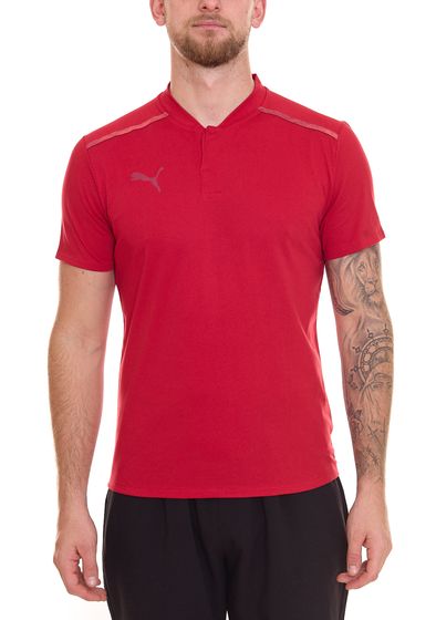 Polo da uomo PUMA teamCUP Casuals con camicia sportiva corta con colletto rialzato 656742 01 rosso