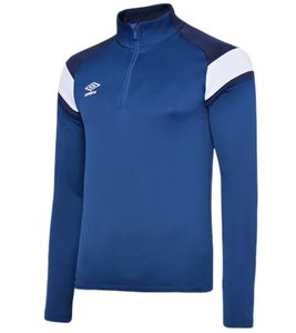 umbro Herren Trainings-Pullover Troyer-Shirt Sport-Pullover Lauf-Pullover 65295U Blau/Weiß