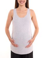 nove 9 mesi top estivo da donna semplice camicia da gravidanza moda premaman bianca o grigia