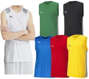 PUMA Basketball Game Jersey Men's Tank Top with Mesh Inserts Sports Shirt 605069 Red, Blue, White, Green, Black or Yellow