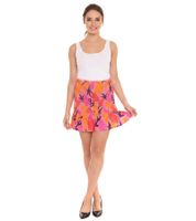 2er Pack AjC Damen Mini Rock gesmokter Sommerrock Strand-Rock 15382402 Orange/Pink/Rot/Lila