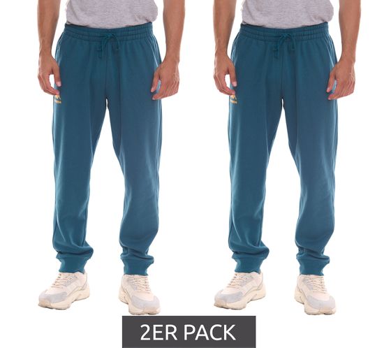 Pack de 2 pantalones jogging para hombre Kappa Dragonfly, cómodos pantalones deportivos con logo estampado y bajos elásticos de canalé 710662 azul petróleo