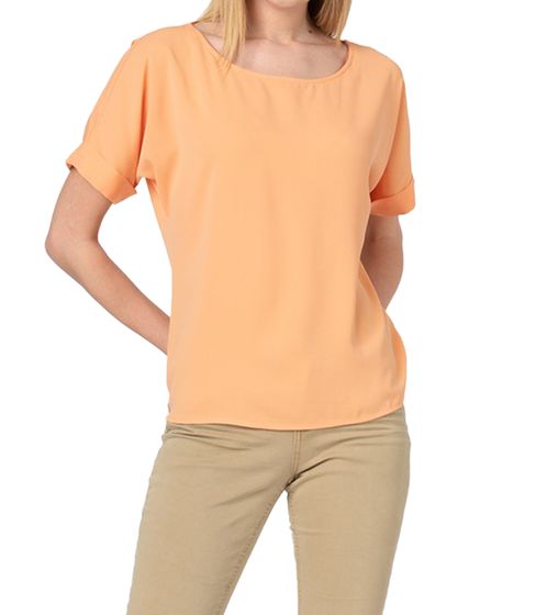 Chemise femme ESPRIT, haut chemisier léger, chemise à manches courtes 020EO1F310 820 orange