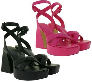 NEWD. by Tamaris X Kilian Kerner women's heeled sandals with crossed straps Sandal 1-28060-20 Black or pink