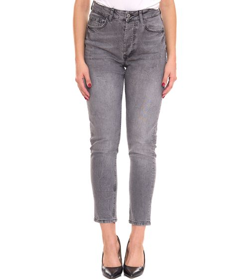 edc by ESPRIT 5-Pocket-Hose stretchige Damen Slim Fit-Jeans mit Knopfleiste 109CC1B049 913 Grau