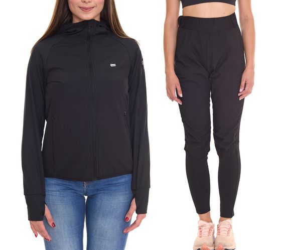 Chubasquero de mujer OXIDE XCO 7410180 o pantalón outdoor 7420180 en color negro