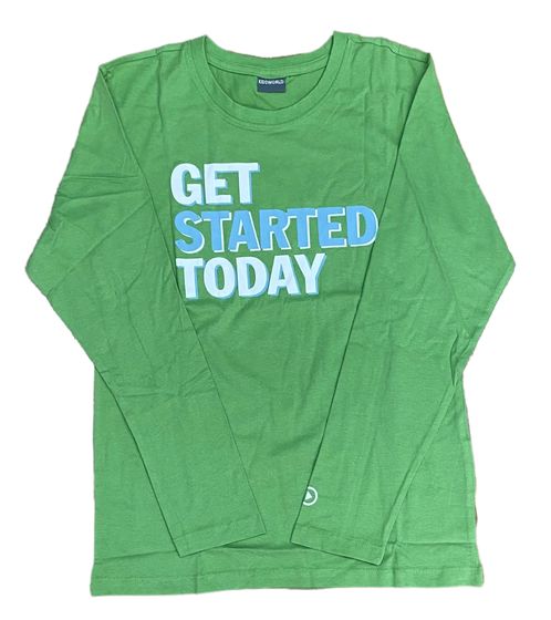 KIDSWORLD children's T-shirt for boys with front print long-sleeved shirt 48865805 green