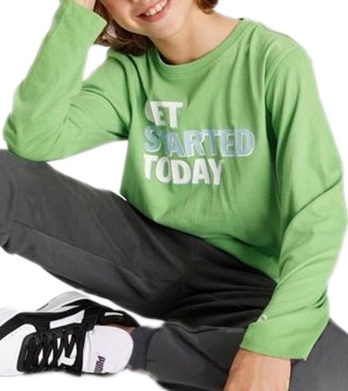 KIDSWORLD Camiseta infantil para niño con estampado frontal camisa manga larga 48865805 verde